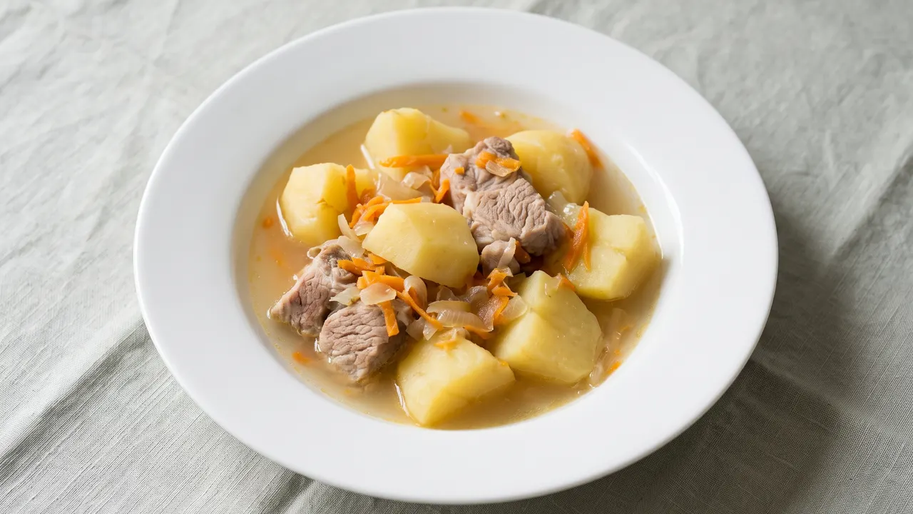 Potato and pork stew, the finished dish