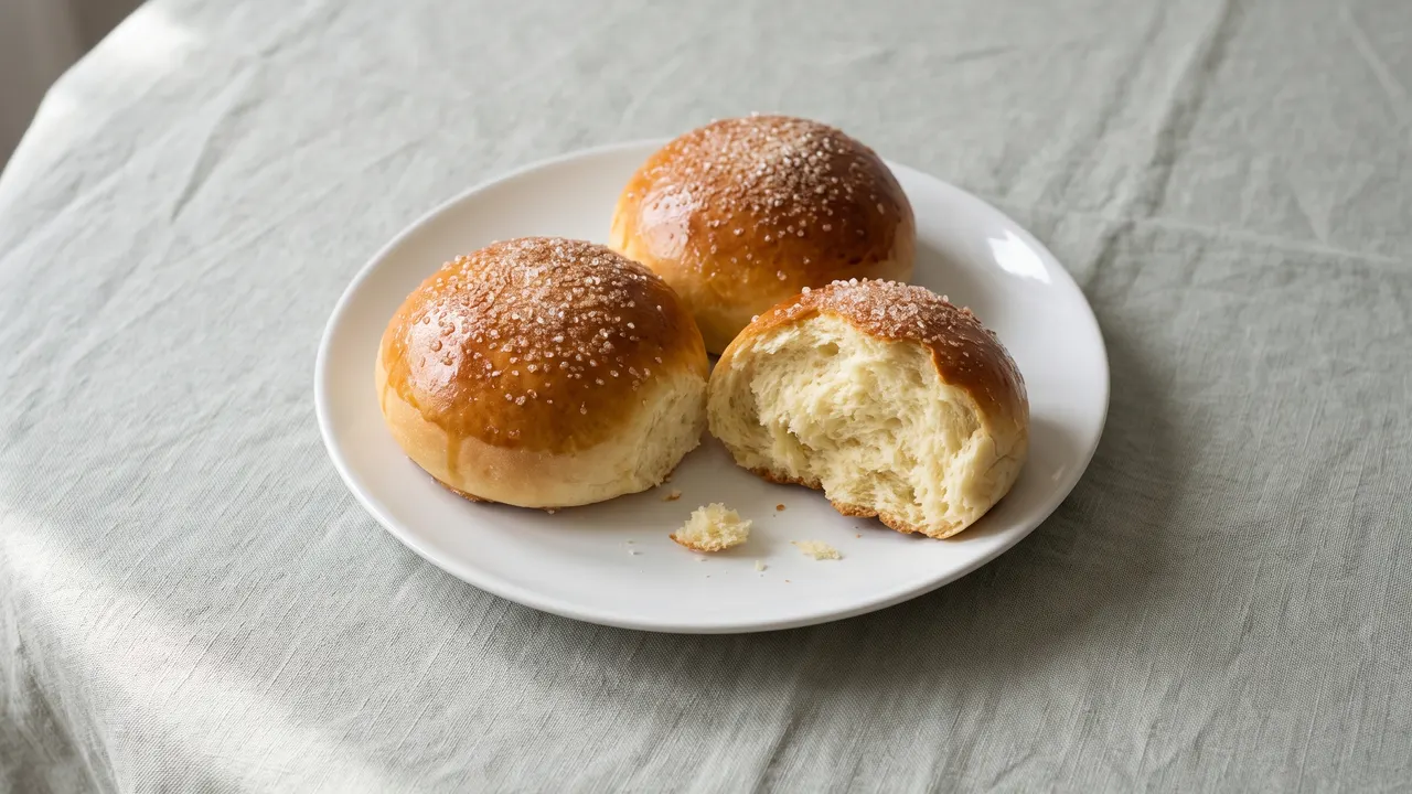 Sweet yeast bun, the finished dish